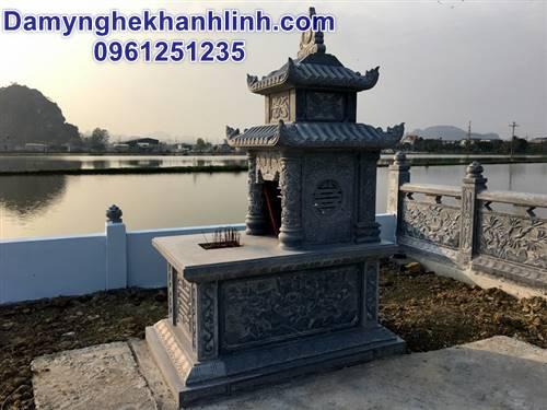  Mẫu mộ đá đẹp hai mái chạm hoa văn tứ quý bán tại Ninh Bình  