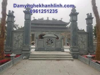 Mẫu cổng đá nhà thờ họ làm  từ đá xanh nguyên khối đẹp 