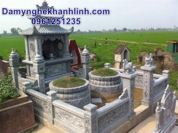 Mẫu mộ tròn bằng đá chạm sen cách điệu đẹp chất lượng tốt