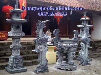 Lư hương đá đẹp làm từ đá xanh tự nhiên