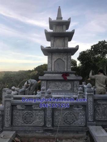 Mộ tháp phật giáo làm từ đá xanh nguyên khối đẹp nhất