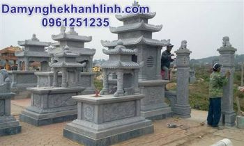 Mộ đá hai mái - mẫu mộ đá hai đao thiết kế cao cấp