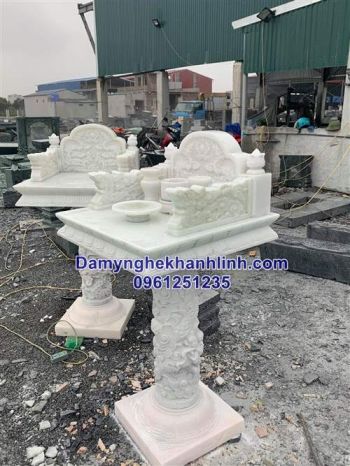  Mẫu bàn thờ thiên bằng đá trắng đẹp chuẩn phong thủy