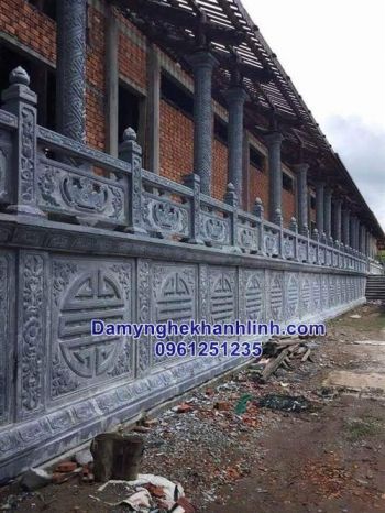 Hàng rào đá - lan can đá - tường rào bằng đá xanh đẹp