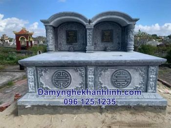 Mẫu mộ đá đôi đẹp chuẩn phong thủy bán và lắp đặt tại Hải Dương