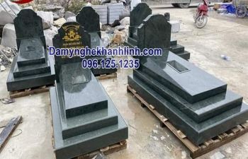 Mộ tam cấp đá xanh cao cấp cho khu lăng mộ 