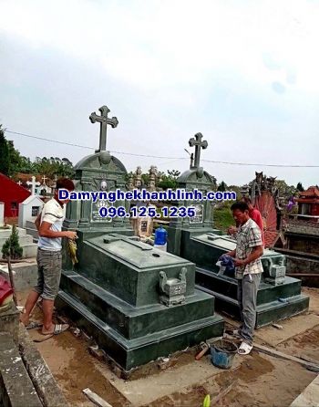 Kích thước mẫu mộ đá đôi chuẩn phong thủy mang lại tài lộc cho con cháu 