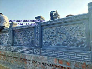 Hàng rào đá lăng mộ chạm tứ quý khu lăng mộ gia đình đẹp