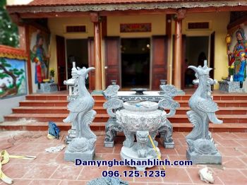 Mẫu lư hương đá nhà thờ họ đẹp lắp đặt tại  Hà Nội