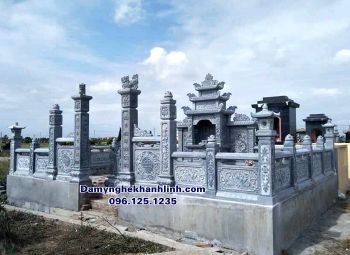 Mẫu khu lăng mộ đá gia đình đẹp thiết kế chuẩn phong thủy