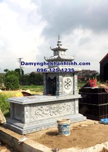 Mẫu mộ ba mái đá xanh bán tại Hải Phòng - Đá mỹ nghệ Khánh Linh