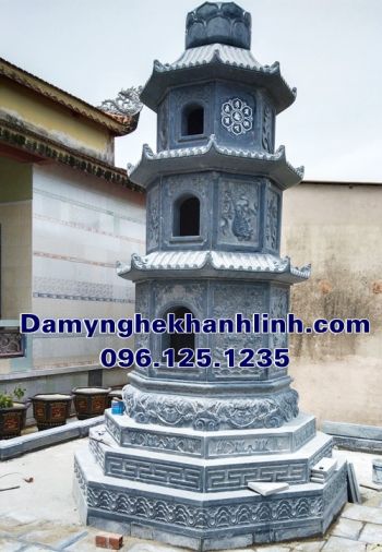 Tháp mộ đá xanh để tro cốt tháp mộ phật giáo