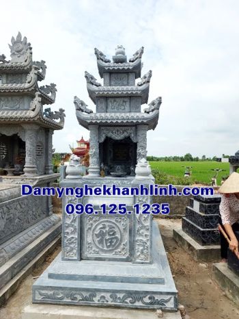 Mẫu mộ ba mái bằng đá xanh cao cấp bán trên toàn quốc