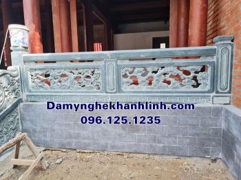 Mẫu lan can đá tứ quý chạm thông phong cho nhà thờ họ