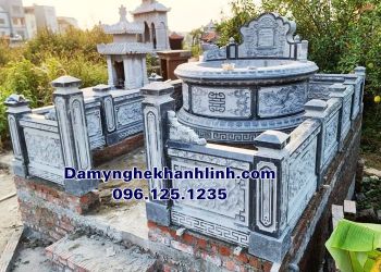 Mẫu khu lăng mộ đá tròn đẹp chuẩn phong thủy