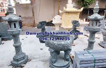 Mẫu lư hương đá xanh rêu tai mây đẹp bền giá tốt LHD297