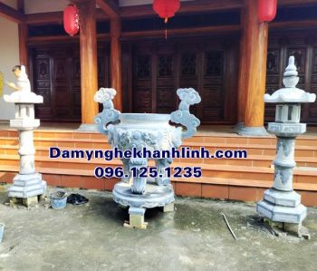 Bộ lư hương đá - đèn đá bán tại Vĩnh Phúc LHD319
