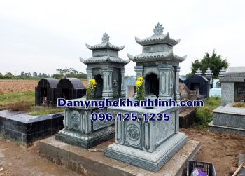 Mẫu mộ đá hai mái nguyên khối đẹp 2024 
