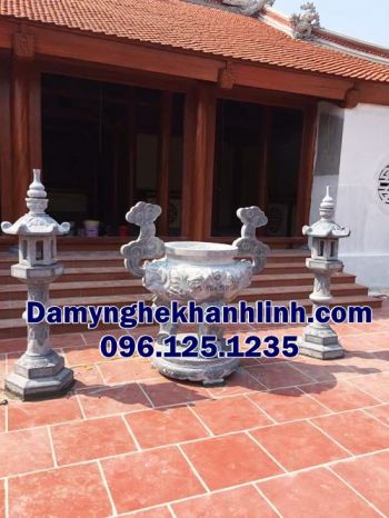 Mẫu lư hương đá ngoài trời chuẩn kích thước phong thủy 