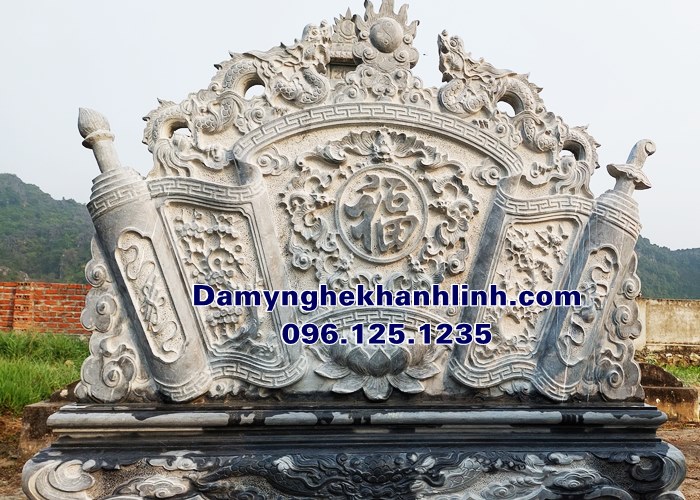 25+ Mẫu cuốn thư đá lăng mộ đẹp chuẩn phong thủy
