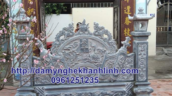 Bình phong đá nhà thờ đẹp 