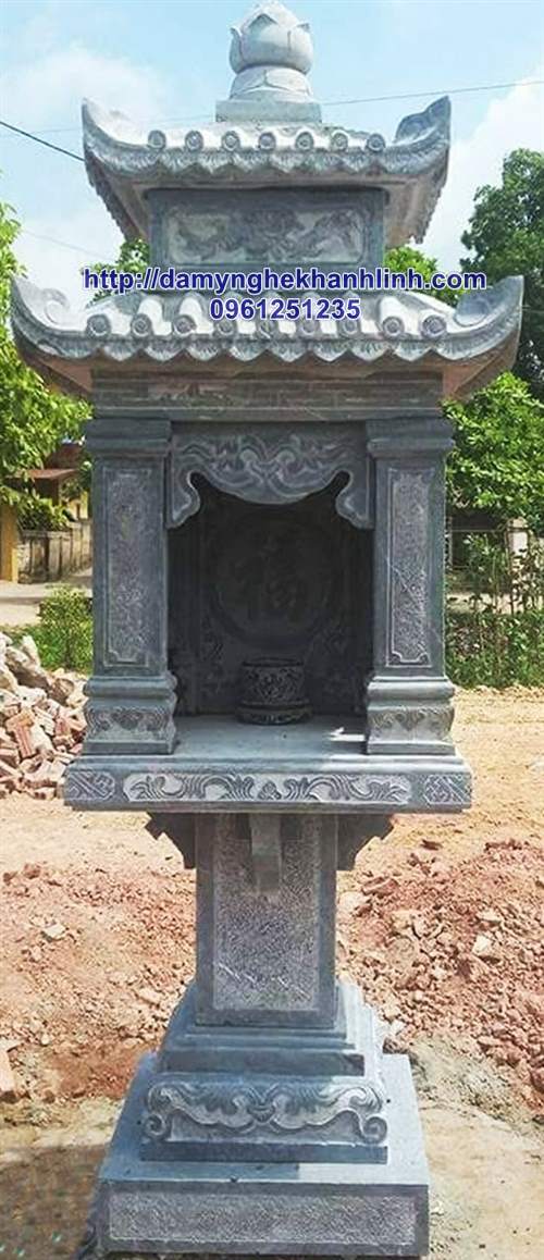 Cây hương đá ngoài trời thờ thiên hai mái kích thước chuẩn tài lộc
