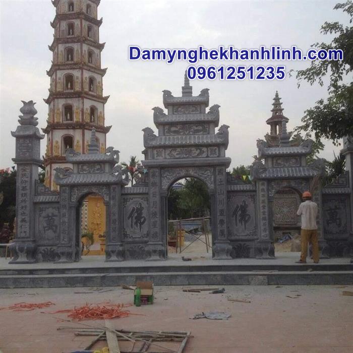 Cổng đá đình chùa đẹp 