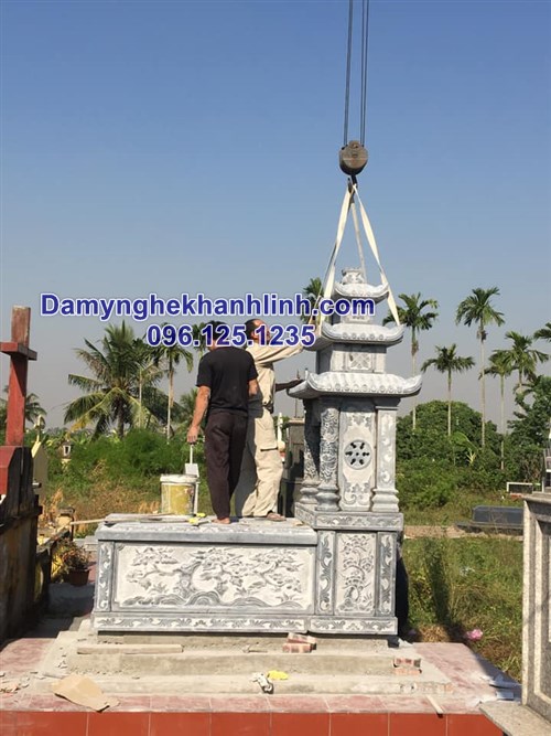 Địa chỉ bán mộ tam cấp đá xanh giá rẻ uy tín tại Ninh Bình