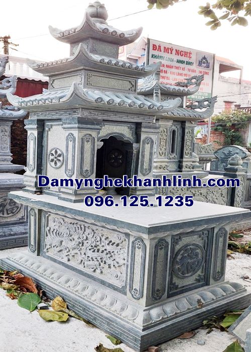 Giá mộ đá nguyên khối Ninh Bình ba mái