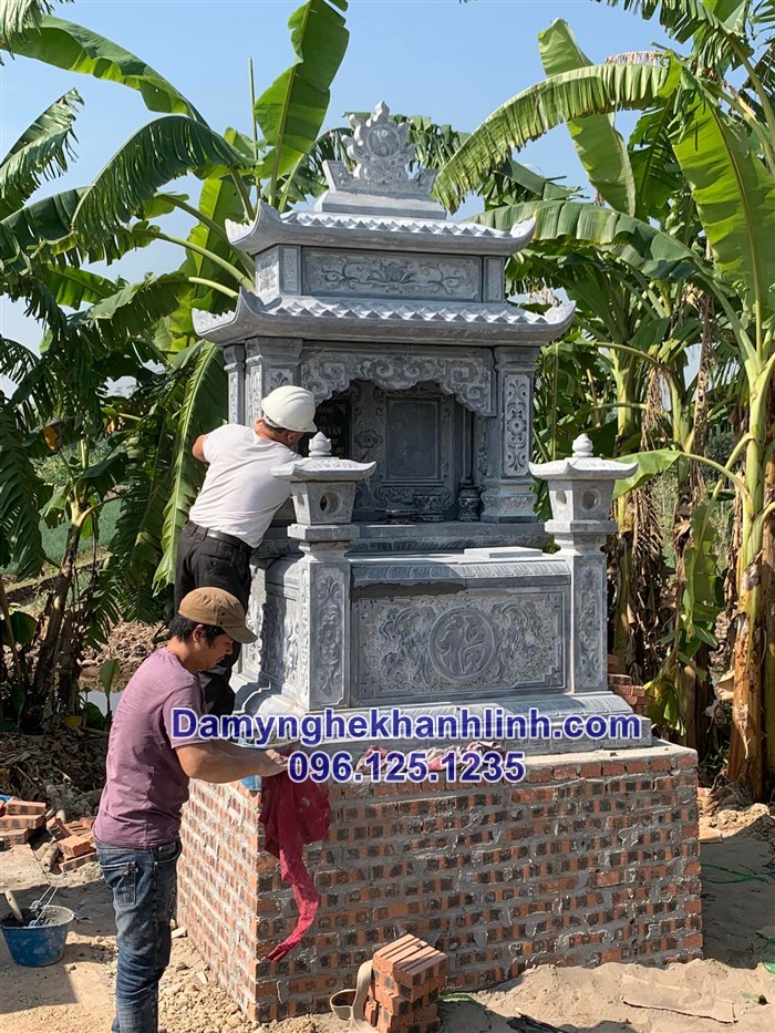 Giá mộ đá nguyên khối Ninh Bình mộ đá đôi