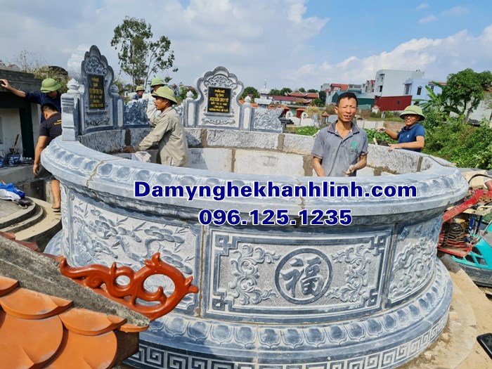 Giá mộ đá nguyên khối Ninh Bình mộ đá tròn