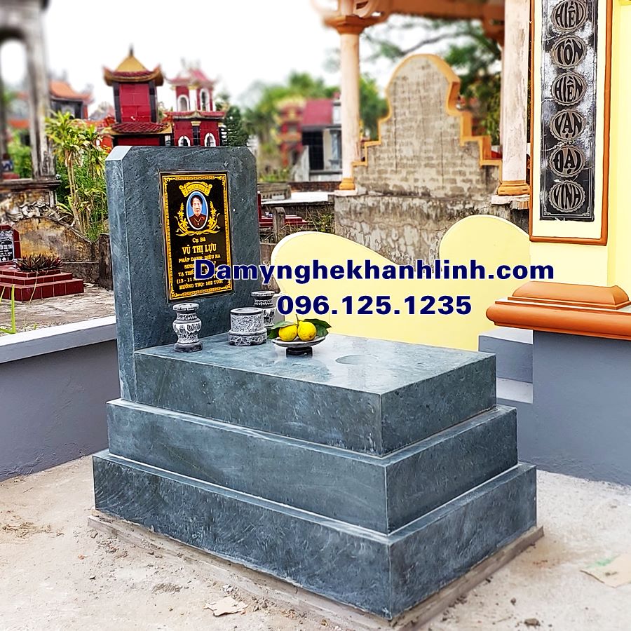 Giá mộ đá nguyên khối Ninh Bình tam cấp