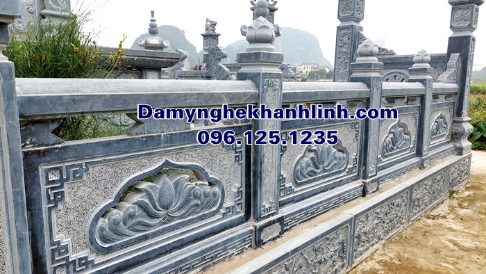 Hàng rào đá lăng mộ bao quanh mẫu khuôn viên lăng mộ gia đình đẹp