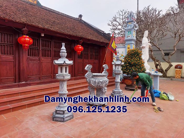 Kích thước bộ lư hương bằng đá xanh tại Bắc Giang 