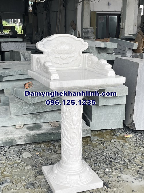 Kích thước mẫu cây hương đá trắng thờ thiên ngoài trời đẹp chuẩn phong thủy