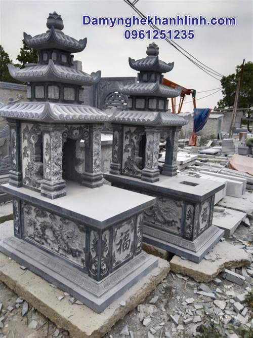 Lăng mộ đá đẹp thiết kế ba đao