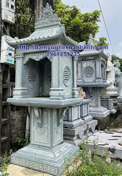 Mẫu bàn thờ thiên bằng đá ngoài trời đẹp một mái che