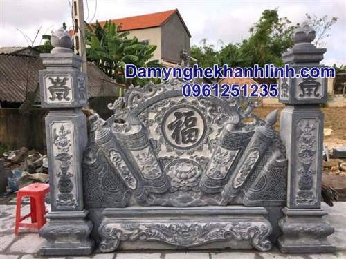 Mẫu bình phong đá nhà thờ họ đẹp