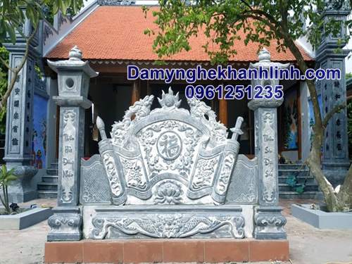 Mẫu cuốn thư đá chữ phúc nhà thờ họ 