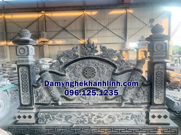 Mẫu cuốn thư đá nhà thờ họ bán tại Bắc Ninh CTD350