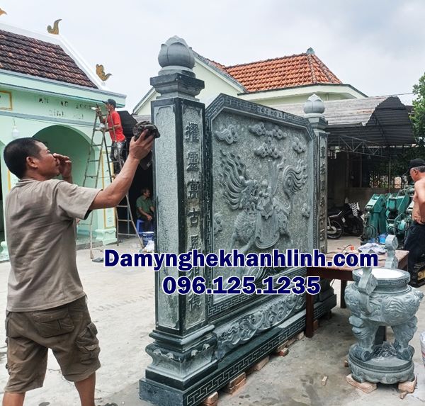 Mẫu cuốn thư đá vuông nhà thờ họ bán tại Khánh Hòa 
