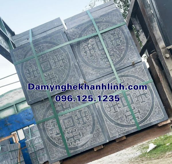 Mẫu đá lát sân đình chùa nhà thờ họa tiết tiền cổ DLN315