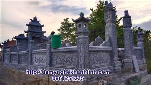 Mẫu khu lăng mộ đá gia đình đẹp chuẩn phong thủy lắp đặt tại Nghệ An