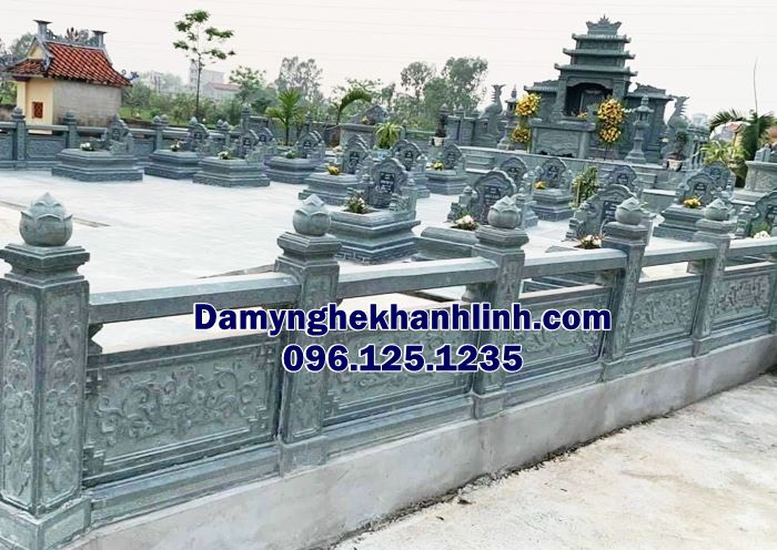 Mẫu khu lăng mộ đá tam cấp nghĩa trang gia đình đẹp