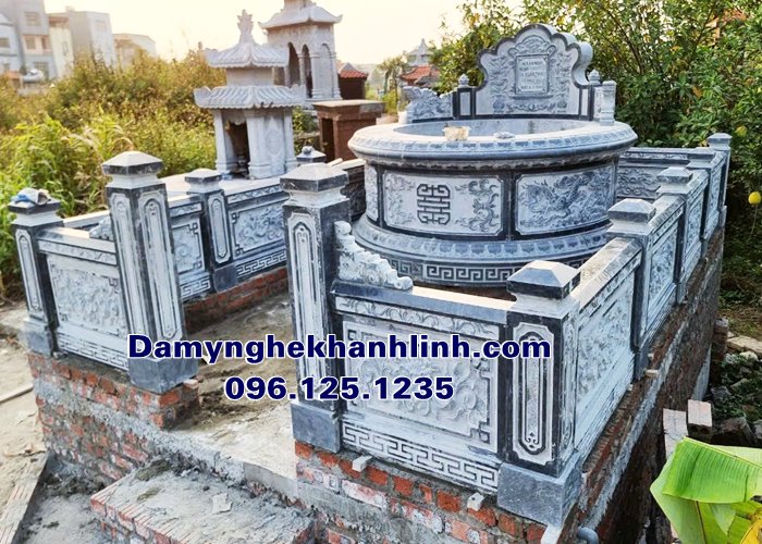 Mẫu khu lăng mộ đá tròn đẹp chuẩn phong thủy