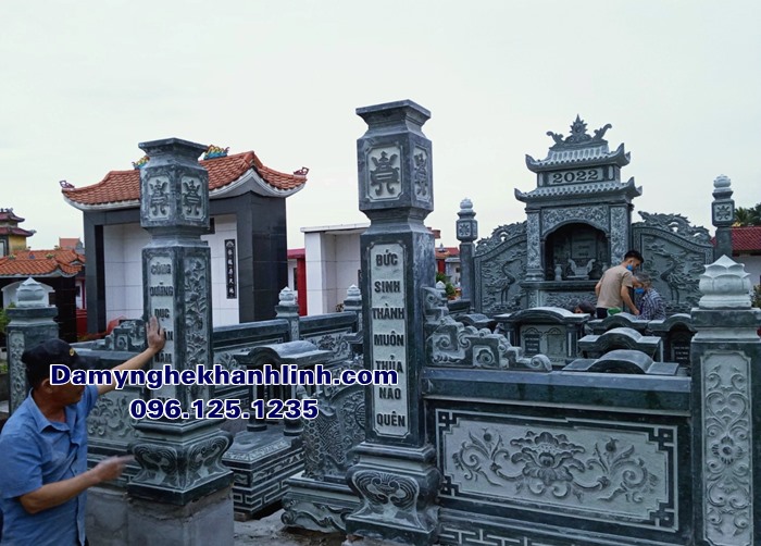 Mẫu khu lăng mộ gia đình đá xanh đẹp bán tại Hải Phòng