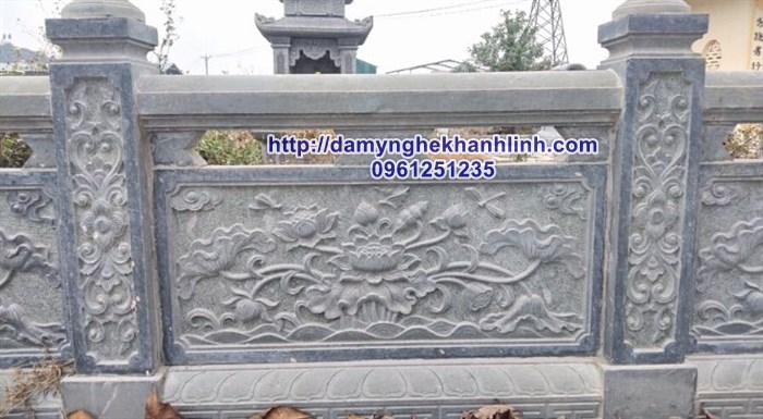 Mẫu lan can đá hoa sen 
