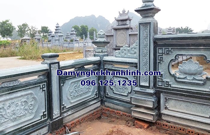 Mẫu lan can đá lăng mộ nhà mồ đẹp xây quanh nghĩa trang gia đình