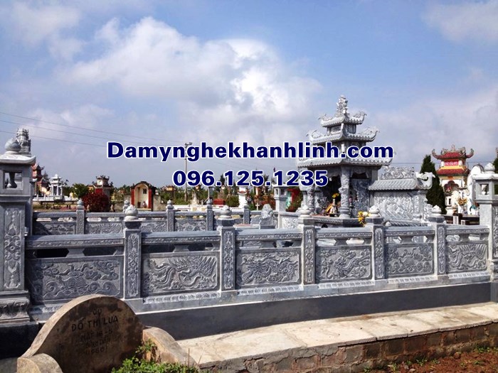 Mẫu lan can đá tự nhiên chạm hình ảnh tứ linh 
