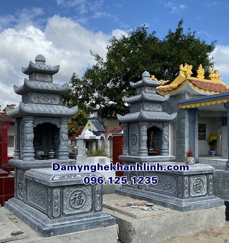 Mẫu mộ ba mái đá xanh bán tại Hải Phòng chuẩn phong thủy